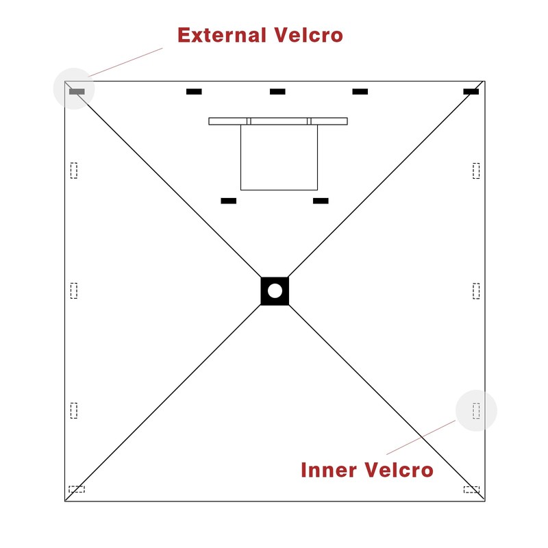 MASTERCANOPY Escape Shelter Side Panel with Window (12x12,Coffee)