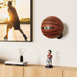 PUERSI 2 Pezzi Porta Palloni da Muro,Supporto Pallaone da Pallacanestro, Porta Palla da Basket Muro per Palline per Basket, metallo nero