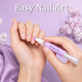 2026 New 2 in 1 Cuticle Oil Pusher Pen, Nail Care Tool for Cuticle Treatment and Nail Grooming Gentle Cuticle Remover for Dry & Damaged Nails, Hangnails, Moisturize Strengthen (2 pcs)