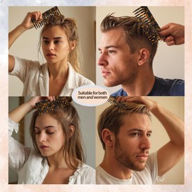 Large Hair Detangling Comb - Wide Tooth Comb Cellulose Detangler Combs for Women Thick Curly Wavy Wet Dry Hair 2 Pack (Tortoise Shell, Ivory)