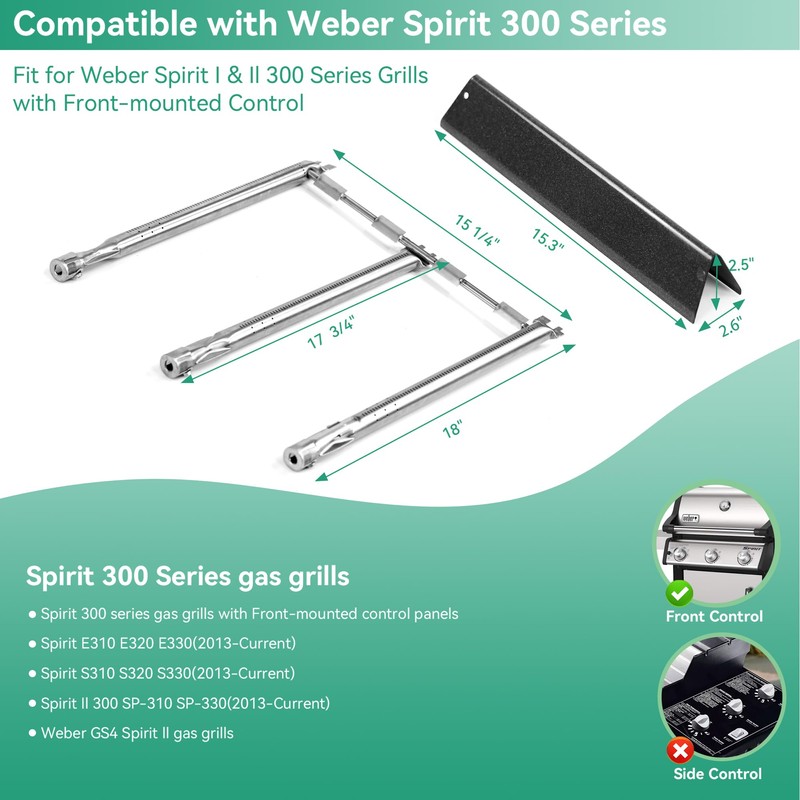 Spirit E-310 Grill Parts 69787 Burners & 7636 Flavorizer Bars