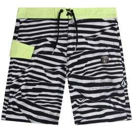 Volcom Boys' Board Shorts - UPF 50+ Quick Dry Swimwear Bathing Suit - Swim Trunks Swimsuit for Boys (8-16), Size Small, Black/White