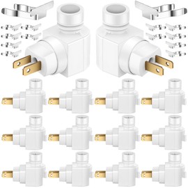 Reginary 12 Sets Night Light Base 360° Plug in Night Light Module Rotating Lamp Plug with On/Off Switch and Metal Clips Plastic Swivel Wall for Making Lamp (White)