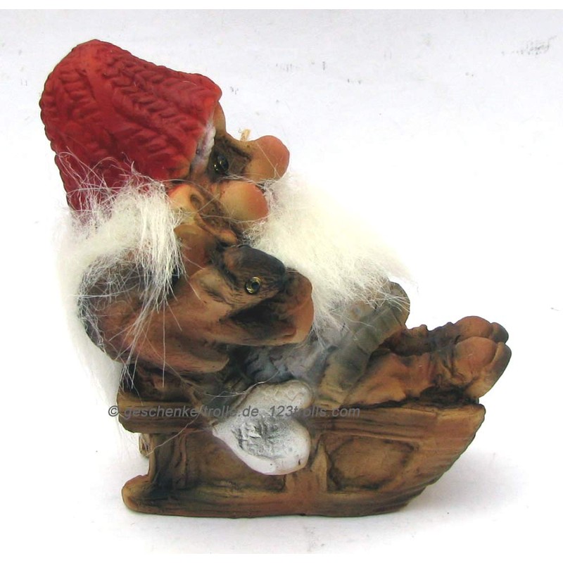 geschenke-trolle.de Ny Form Norway Leprechaun on Sleigh Christmas Figurine