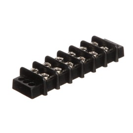 Seachoice 13571 6-Gang Terminal Block – Rated 30 Amps at 12V DC – Nickel Plated Brass Terminals