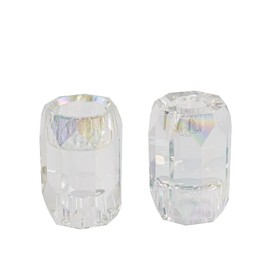 Crystal Candle Holder, Set of 2 Crystal Clear Candlestick Stand for Tealight Candle,Party, Wedding Candle Holder Decoration