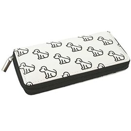 Black Ginger Large PU Leather Cream Puppy Dog Purse with Card Slots