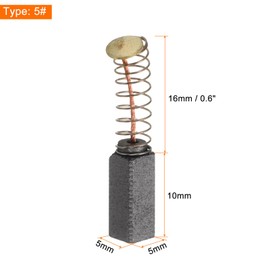 sourcing map 4pcs Carbon Brush 10mm x 5mm x 5mm Grinder Brush 5# Electric Motor Replacement Part Rotary Tool Cutting Machine Polisher Brushes for Repair Power Tools