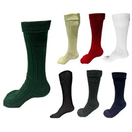 HAAUR TRADERS Mens Traditional Scottish Kilt Hose,Scottish Ribbed Socks For Mens Wool Blend Cuff Over Your Kilt Hose