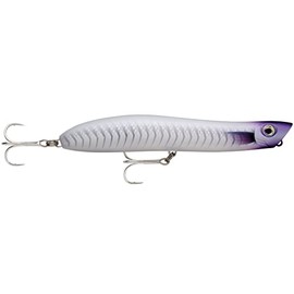 Rapala MaxRap Walk'n Roll Lure with Two No. 2 Hooks, Surface Swimming Depth, 13 cm Size, Pearl Purple Ghost