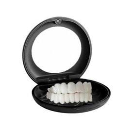 Silicone Gel Snap on Perfect Smile Upper Lower Teeth Tooth Braces White Products with Storage Box, with Mirror (White Box)