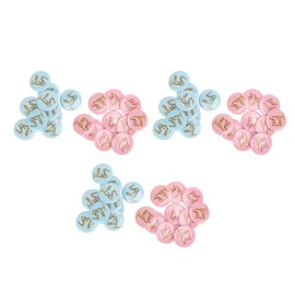 3packs Gender Reveal Button Pin Metal Material Blue Pink English Pattern Attractive Decorative Party Gender Reveal Badge