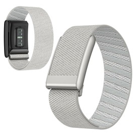 KONXISA Wrist Band For WHOOP 5.0, Adjustable Sport Comfort Nylon Elastic Braided Wristband with Velcro, Replacement Wrist Strap with Breathable, Sweatproof, Lightweight Sport Strap, Starlight