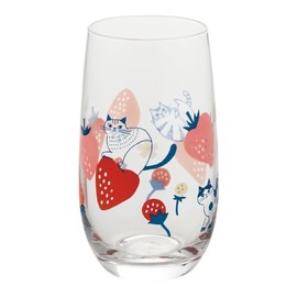 Decorle FIKA GS-38037 Glass, Large, Strawberry, Approx. φ2.9 x H5.1 inches (74 x 130 mm)
