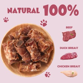 ASMPET Dog Treats Triple Flavor Chicken Wrapped Duck Beef Rolls 10.6 oz