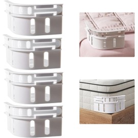 Sujetador de Sabanas de Cama, 4 Piezas Sujetadores para Sábanas (Blanco 4 Piezas)