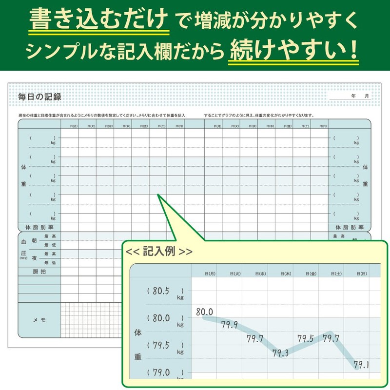 コクヨ ノート 体重・血圧を記録するノート LES-H103