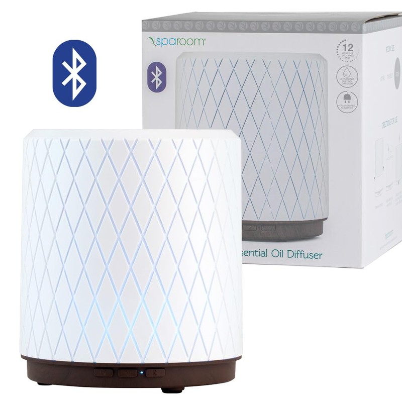 SpaRoom Athena Bluetooth Aromatherapy Ultrasonic Misting Essential Oil Diffuser for