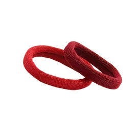 Generic Cotton Seamless Ponytail Holders - Hair Elastics for Thick, Heavy and Curly Hair for casual wear (red), Small