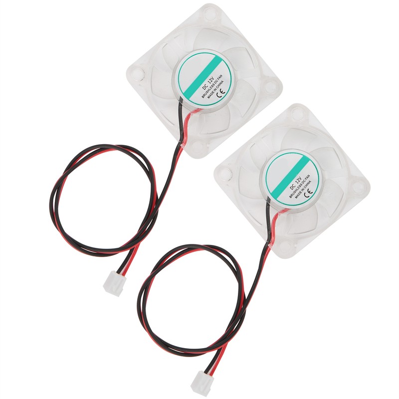 2Pcs 3D Printer Cooling Fan LED Light Hydraulic Bearing Mini