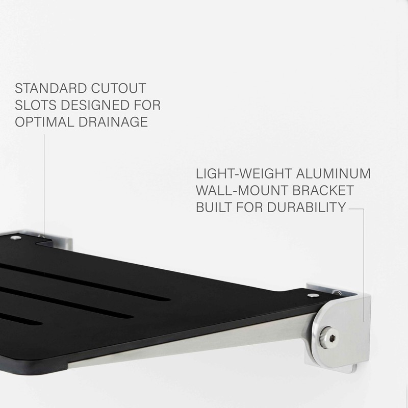 Seachrome 18 inch Silhouette Slimline Folding Wall Mount Shower Bench