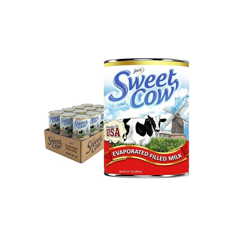 Jans Sweet Cow Evaporated Milk, 13.7 oz (Pack of 24)