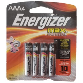 Energizer Max Alkaline Aaa Batteries, 1.5 V, 4/pack