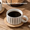 LUKA 6 Ounce Porcelain Stackable Espresso Cups with Saucers and