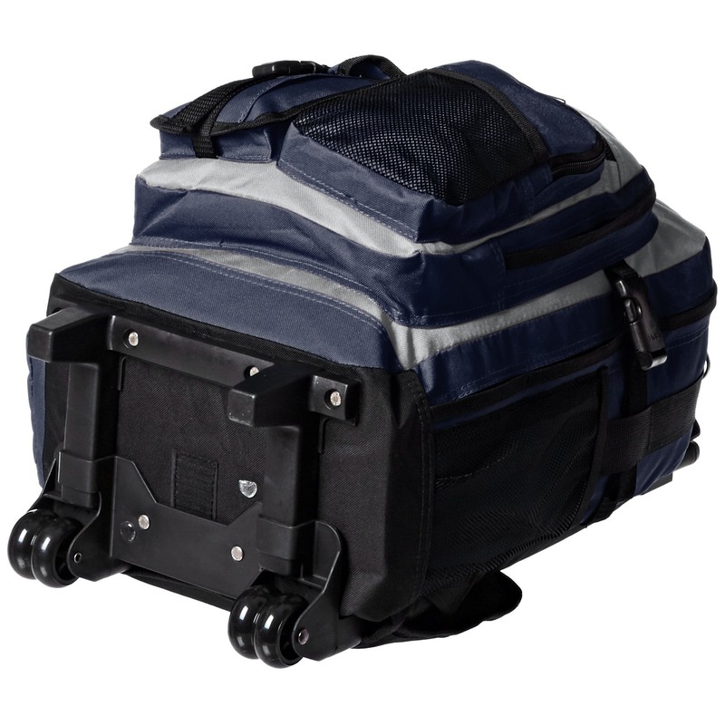 Everest Deluxe Wheeled Backpack, Navy/Gray/Black, One Size