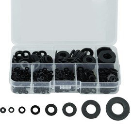 500 Pcs Nylon Washers, Plastic Flat O Ring Washers, Black Round Seals Spacer Washers Assortment, Tap Sealing Gasket Washers for Plumbing, Tap, Mechanical Repair - M2/M2.5/M3/M4/M5/M6/M8/ M10