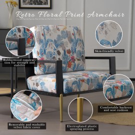 Lazy Chair Ottoman Modern Lounge/Accent Chair Armrests Side Pocket Leisure Upholstered Sofa Reading Footrest Small Space Cornercolor: Color, size: 79*70*20