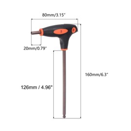 TOP-VIGOR Sechskantschlüssel, 5 mm, T-Griff, Sechskantschlüssel, metrischer S2-Stahl, Werkzeuge für Reparatur und Wartung, 2 Stück