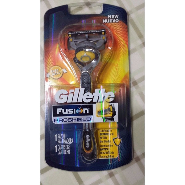 Gillette Fusion Proshield  1 Razor and 1 Cartridge New Lubrication before after