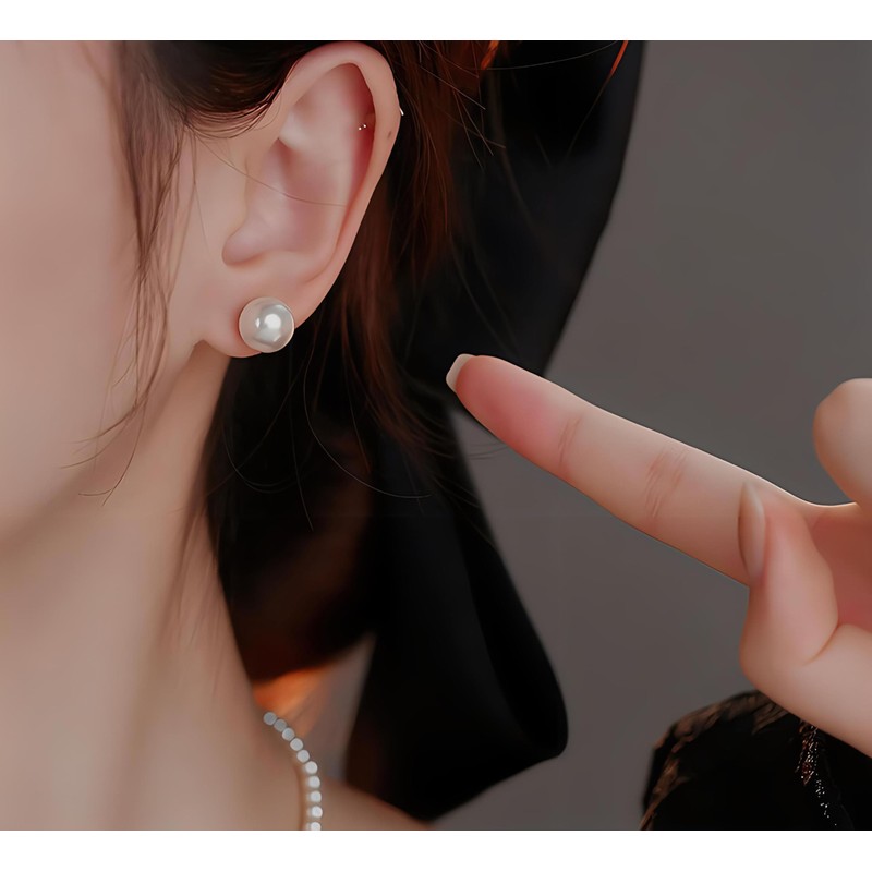 Jewellery Willy Shell Pearl Beads Stud Earrings – White shell