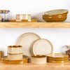 LERATIO Ceramic Dinnerware Sets for 4,Round Reactive Glaze Ceramic Plates