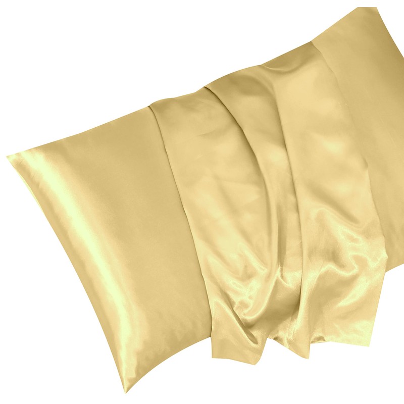 My home store Gold Silk Pillowcase 2 Pack - Hypoallergenic,