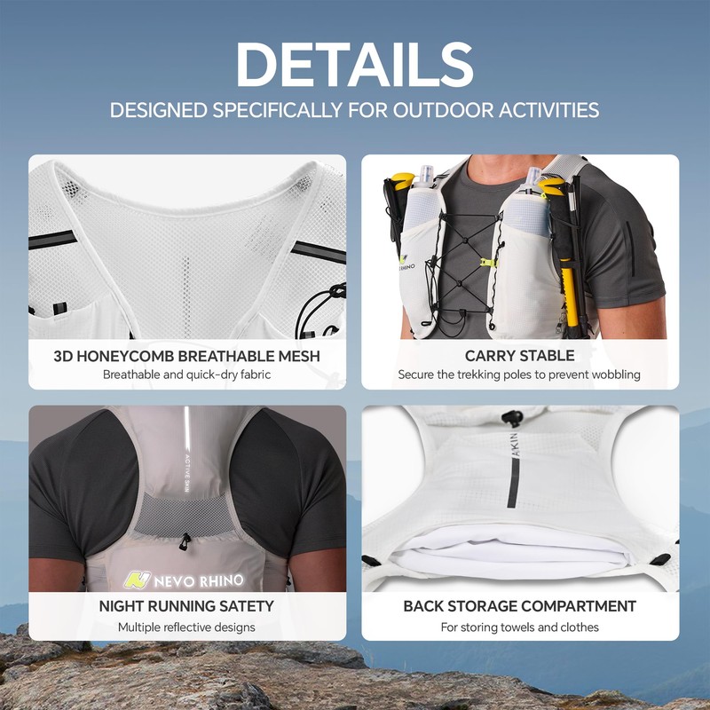 N NEVO RHINO Running Hydration Vest with 2 TPU 500ml