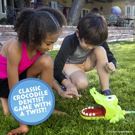 Hasbro Crocodile Dentist Splash Water Game for Kids – Backyard Sprinkler Outdoor Games for Summer Fun
