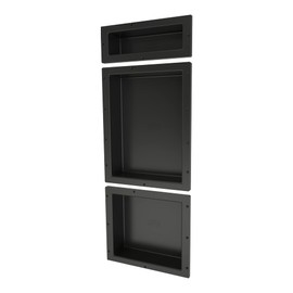 Redi Niche Triple Niche Recessed Shower Shelf- Black, Three Inner Shelves, 16-Inch Width x 40-Inch Height x 4-Inch Depth