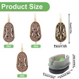 Method Feeder, 3-Piece Fishing Inline Feeder Set, Carp Accessories with 20 g / 30 g / 40 g