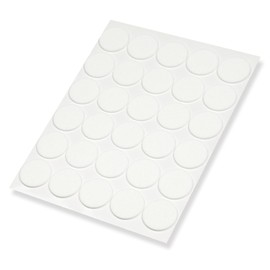 Yucasbert [Diameter 1.2 inch (30 mm), Thickness 0.1 inch (2.5 mm), White Color] For Furniture, Floor Protection, Felt Seal, Felt Pad, Floor Scratch Prevention, Noise Reduction, Soundproofing, Flooring