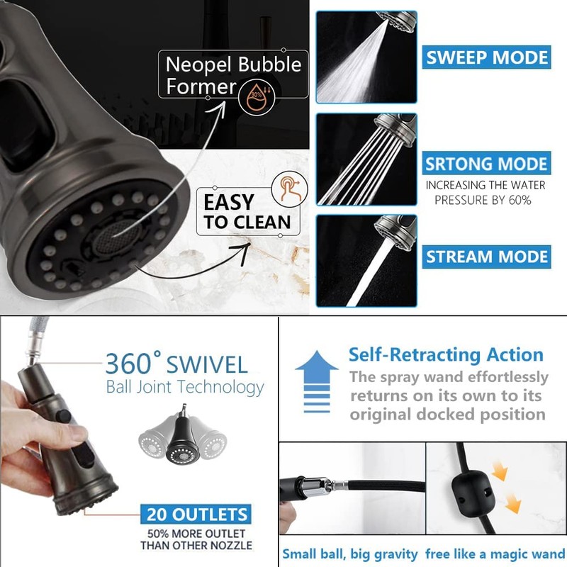 Touchless Kitchen Faucet Automatic Motion Sensor Activated Hands-Free Kitchen Sink