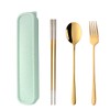 SBOMHS Stainless Steel Portable Travel 3-Piece Cutlery Set with Case