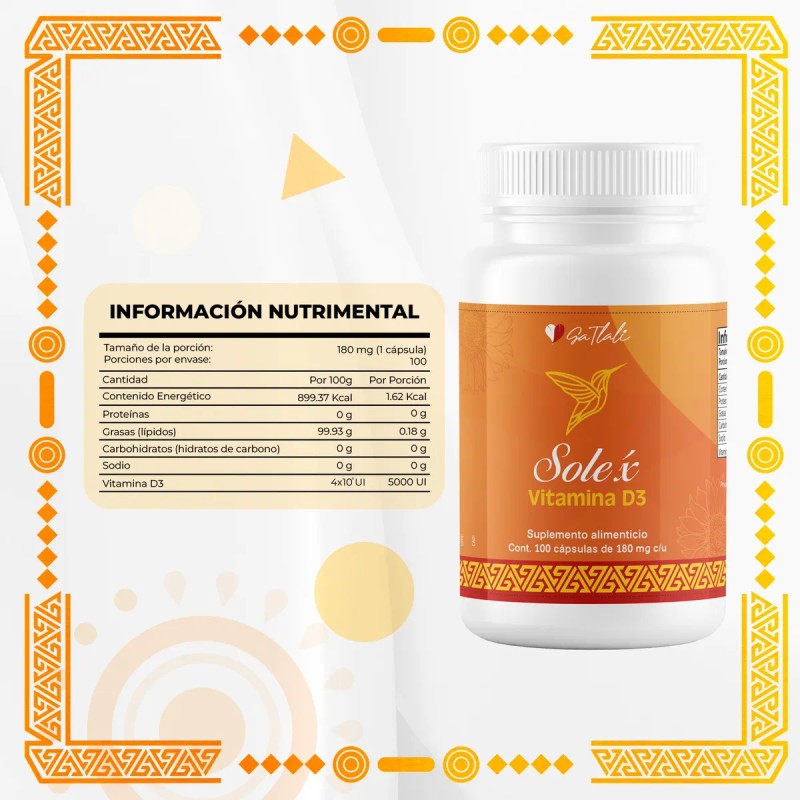 Vitamina D3 Ga Tlali 100 Softgel 180mg 5000 Iu Alta