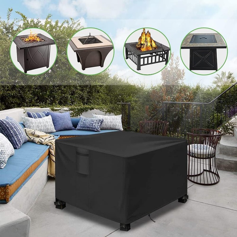 Fire Pit Cover Square, 32×32 lnch Heavy Duty Waterproof 600D