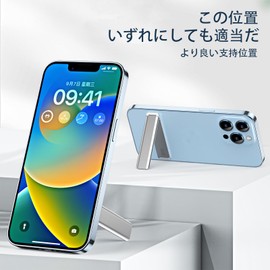 ALLVD Smartphone Stand for both vertical and horizontal uses, Metal Angle Adjustable, Thin 16, 15, 14, 13, 12 Series, Compatible with Galaxy S 24, S 22, S 21 Series, etc. (Silver)