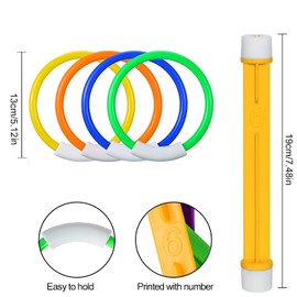 Xndryan Dive Sticks Pool Toys, Swimming Sinkers Underwater Diving Toys Includes 6 Pcs Dive Sticks for Kids with Numbers, 4 Pcs Dive Rings, Fun Diving Toys for Swimming Pool, Sinkies for Kids Swimming