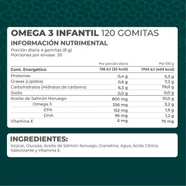Omega 3 Infantil - Pronat - Gomitas 152mg Epa y 96mg Dha