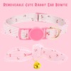 Ptwola 2pcs Breakaway Cat Collar with Bell, Adjustable Cotton Bowtie