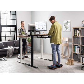FEZIBO Standing Desk Mat Balance Board, Anti Fatigue Mat Standing Desk Office, Wobble Board with Ergonomic Design, Obsidian Black